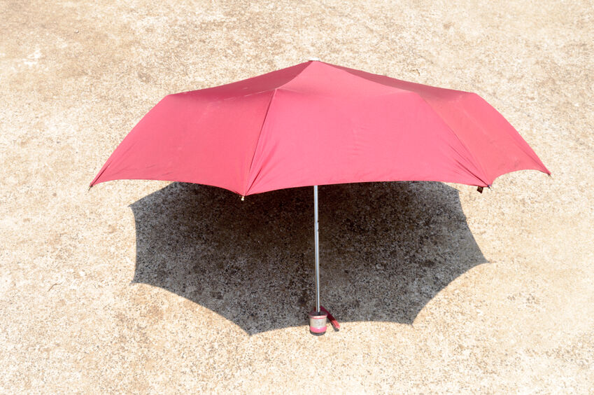 大きな折りたたみ傘 無地黒、裏地赤、ユニセックス - 通販 - guianegro